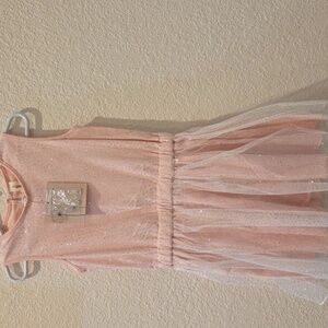 Vignette Elegant Pink Glitter Kids Dress